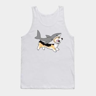 Another Corgi in a Shark Suit Tank Top